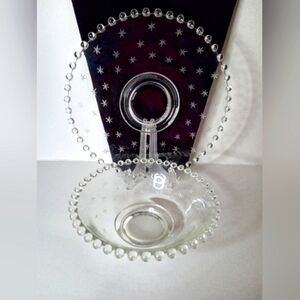 Vintage Imperial Glass Candlewick Starlight Cut Glass Condiment Service Set
